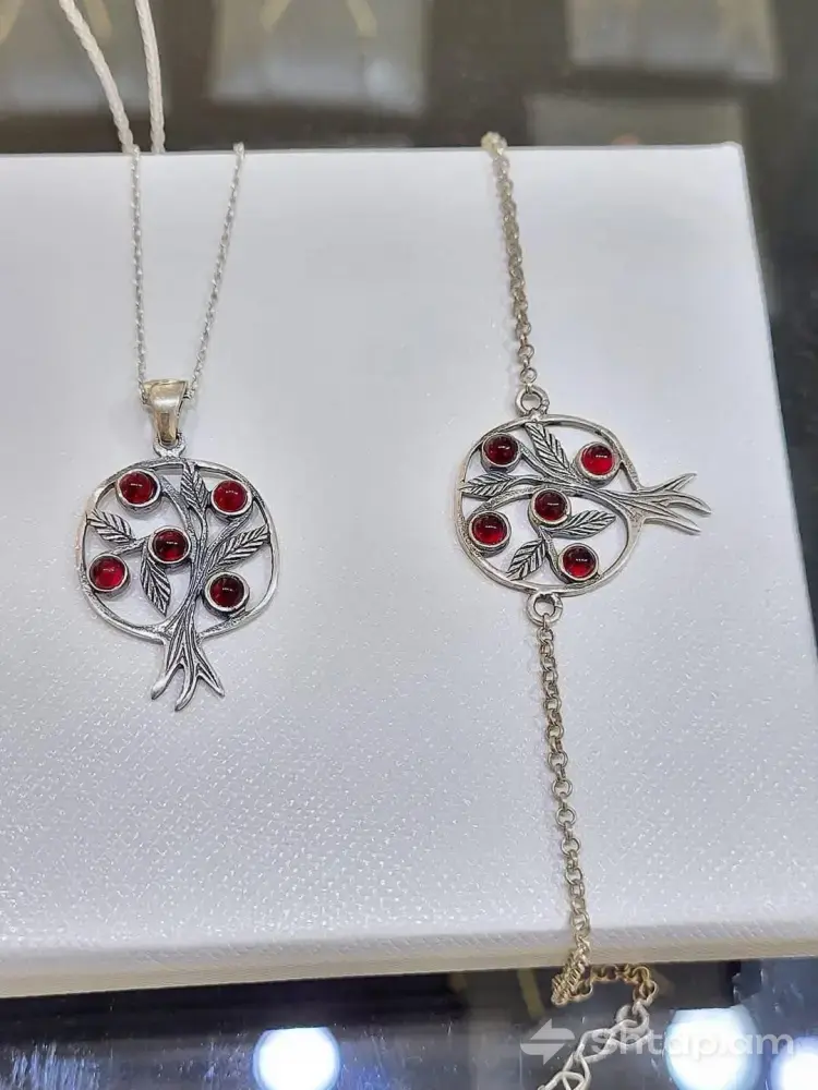 Silver Jewelry with Armenian Pomegranate 0