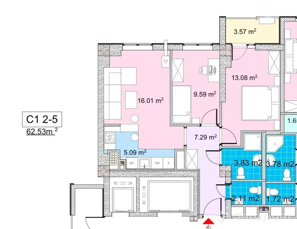 3-room apartment for sale in Zeytun 4