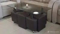 Coffee Table with Poufs image thumbnail 1